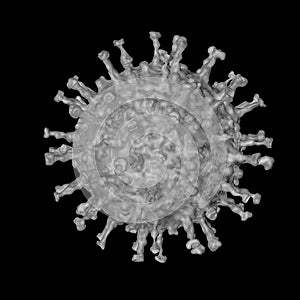 COVID-19 Coronavirus microscopic, virus with black background photo