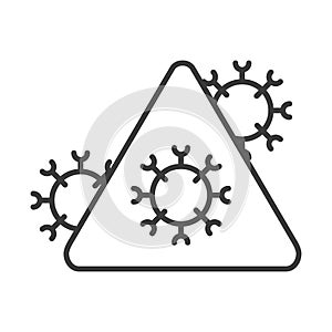 Covid 19 coronavirus outbreaking and pandemic medical health risk, line style icon photo