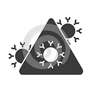 Covid 19 coronavirus outbreaking and pandemic medical health risk, silhouette style icon photo