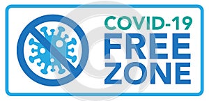 Covid free zone sign symbol