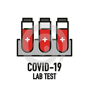 Covid-19 lab test icon design concept. Novel Coronavirus 2019-nCoV. World Health organization WHO introduced new official name