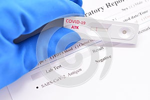 COVID-19 negative test by antigen test kit or ATK