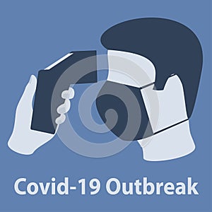 Covid-19 Outbreak. Body Temperature Check Sign photo