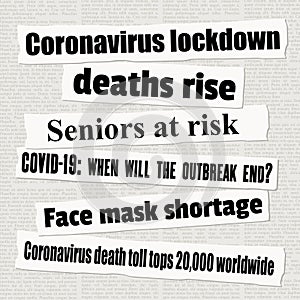 Covid-19 pandemic newspaper titles photo