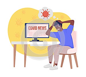 Covid panic attack 2D vector isolated illustration