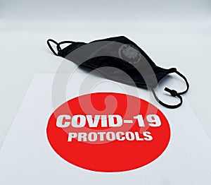 Covid-19 protocols. Concept of preventive measures covid-19, isolated on white background. photo