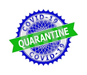 COVID-19 QUARANTINE Bicolor Clean Rosette Template for Stamps