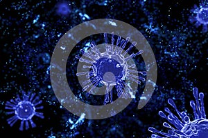 Covid Sars Mers Virus 3D Illustration concept design render for background