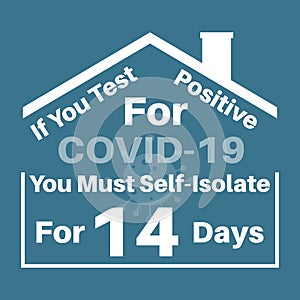 Covid Self-isolation concept Vector Illustration, stay at home if you test positive for coronavirus for 14 days quarantine