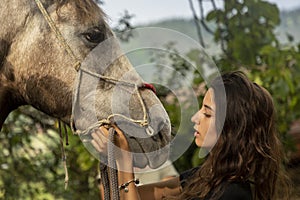 2020 verano. joven es un preparación sobre el conducir su un caballo 