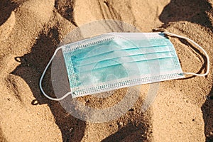Surgical mask distributed by the governement in Luxembourg photo