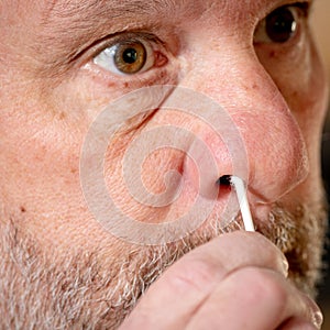Covid test nasal swab close up