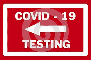 Direction arrow for Covid testing photo