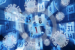 Covid Time Calendar Coronavirus Pandemic Virus photo