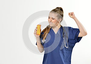 COVID Upload - Healthcare professional in blue scrubs