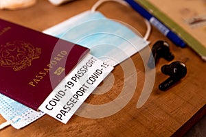 Covid vaccination passport concept with vaccine certificate. travel and tourism during covid19 pandemic with restrictions and