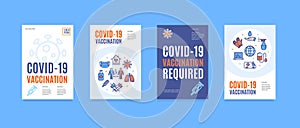 Covid Vaccination Required Poster Banner Set. Vector