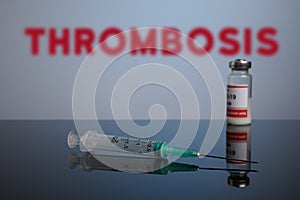 Covid Vaccine can cause Thrombosis - Covid-19 Vaccination with Syringe and Inoculation Vial