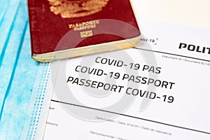 Covid vaccine passport concept. travel and tourism during covid19 pandemic with restrictions and lockdown to stop spread the