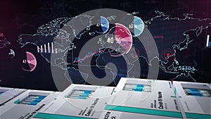 Covid Vaccine statistics charts and graphs animation