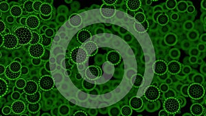 Covid virus animation. Design. Round shaped virus or bacteria, concept of medicine.