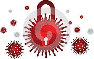 Covid19 virus lock down logo photo