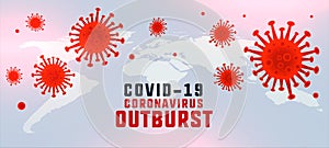 Covid19 coronavirus outburst background with floating viruses