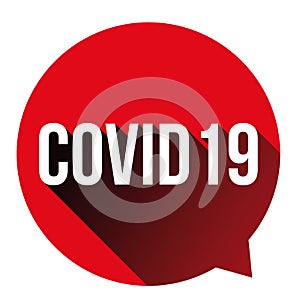 Covid19 Coronavirus sign red label sign