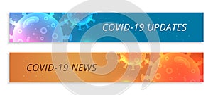 Covid19 coronavirus updates and latest news banner set