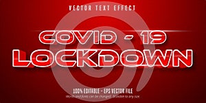 Covid19 Lockdown text, editable text effect