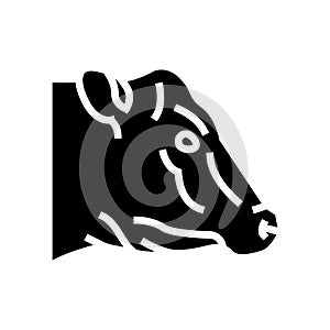 cow animal zoo glyph icon vector illustration