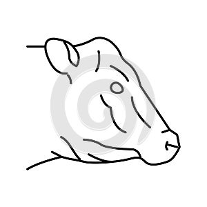 cow animal zoo line icon vector illustration