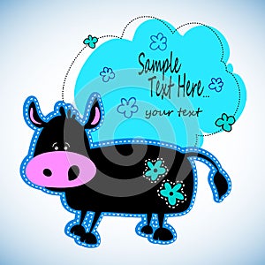 Cow baby cute illustration vector animal cartoon farm fun funny happy