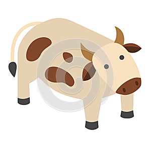 Cow or bull farm animal isolated on white vector illustration