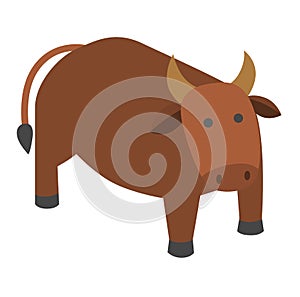 Cow or bull farm animal isolated on white vector illustration