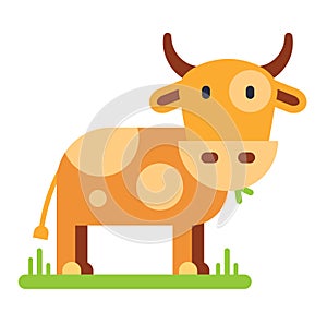 Cow or bull farm animal isolated on white vector illustration