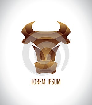 Cow or bull head logo design