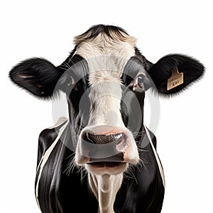 Distinctive Noses: A Cow In Studio Shot On Isolated Background photo