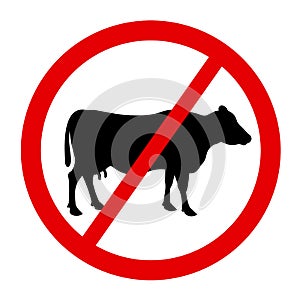 Cow, cattle, livestock and beef meat is forbidden, banned and avoided