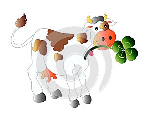 Cow with clover