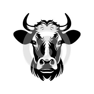 Cow face vector illustration, Vector of a Bull face design on white background