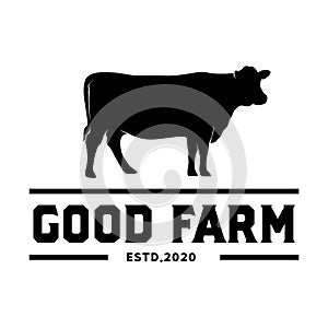 Cow Farm and Angus Beef Logo