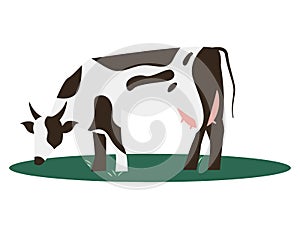 Cow farm animal vector illustration.
