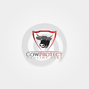 Cow farm icon template, cattle farm symbol, cow protection, creative vector logo design, livestock, animal husbandry, illustration