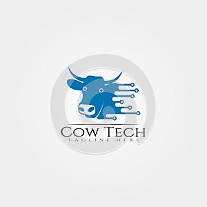 Cow farm icon template, cattle farm symbol, technology, creative vector logo design, livestock, animal husbandry, illustration