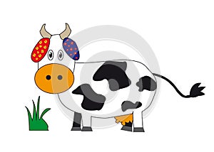 Cow with flowers