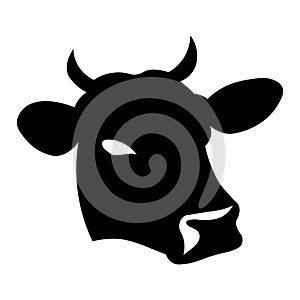 Cow head vector black icon on white background