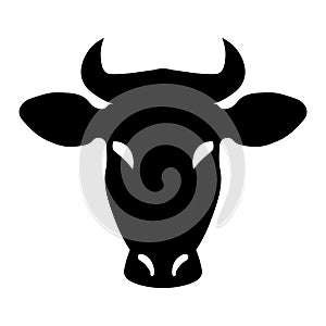 Cow head vector black icon on white background