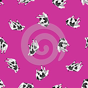 Cow isometry pattern seamless. Cow farm animal background. Cattle texture
