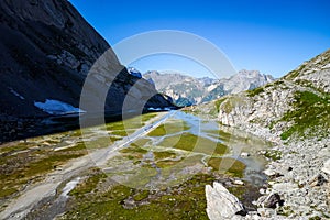 Cow lake, Lac des Vaches, in Vanoise national Park, France